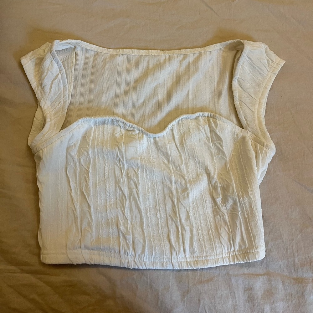 white SHEIN tee with tank top sleeves (size M)